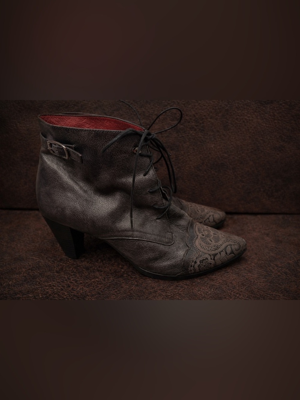 Hispanitas women’s lace up grey boots size 41 EUC